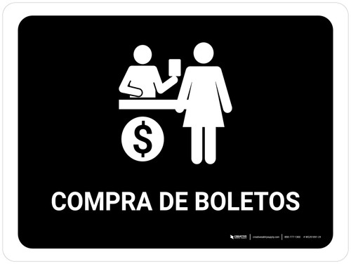 Ticket Purchase Black Spanish Landscape - Wall Sign