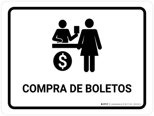Ticket Purchase White Spanish Landscape - Wall Sign