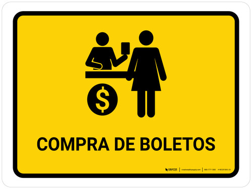Ticket Purchase Yellow Spanish Landscape - Wall Sign
