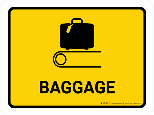 Baggage Yellow Landscape - Wall Sign