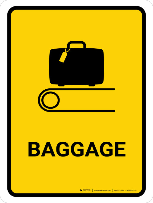 Baggage Yellow Portrait - Wall Sign