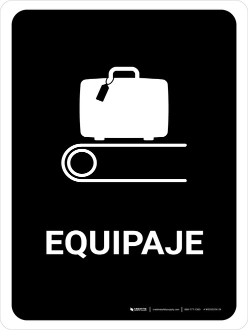 Baggage Black Spanish Portrait - Wall Sign