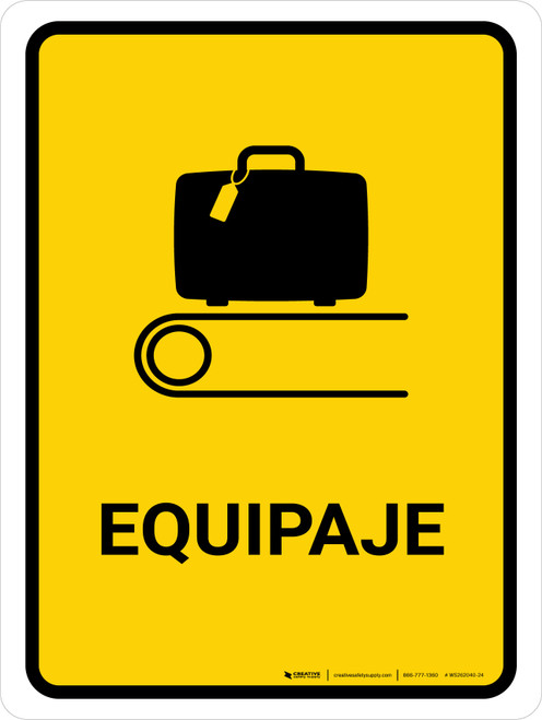 Baggage Yellow Spanish Portrait - Wall Sign