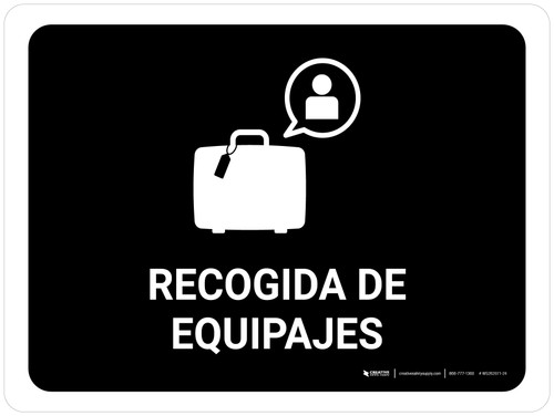 Baggage Claim Black Spanish Landscape - Wall Sign