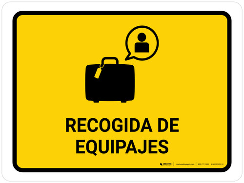 Baggage Claim Yellow Spanish Landscape - Wall Sign