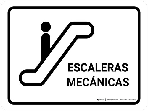 Escalators White Spanish Landscape - Wall Sign