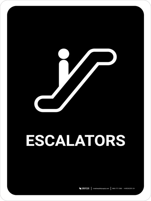 Escalators Black Portrait - Wall Sign