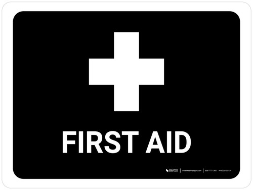 First Aid Black Landscape - Wall Sign