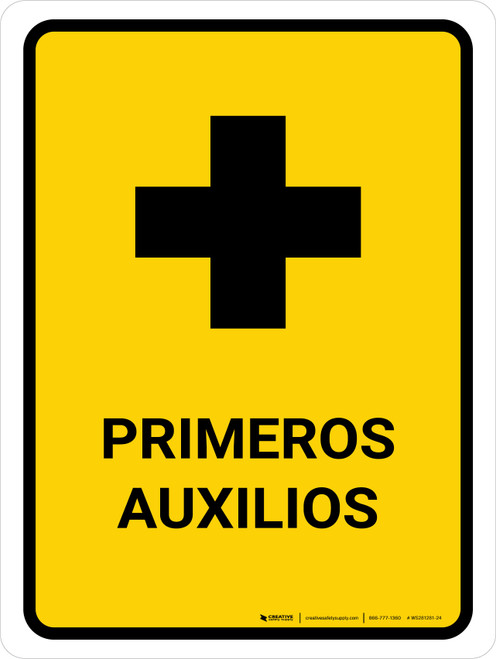First Aid Yellow Spanish Portrait - Wall Sign