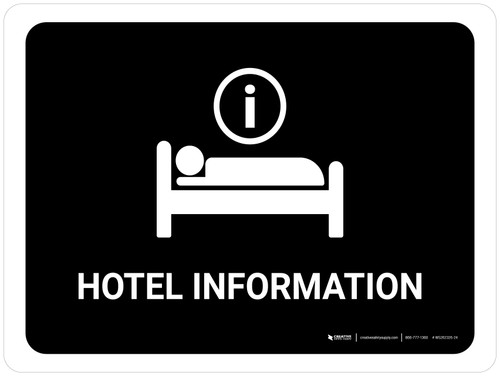 Hotel Information Black Landscape - Wall Sign