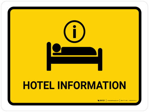 Hotel Information Yellow Landscape - Wall Sign