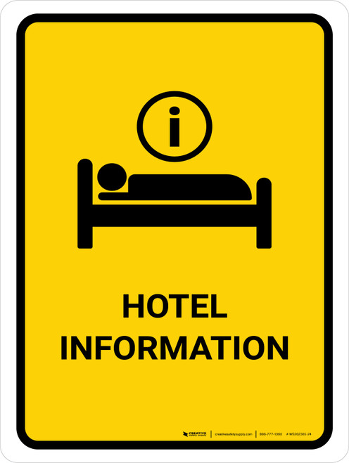 Hotel Information Yellow Portrait - Wall Sign
