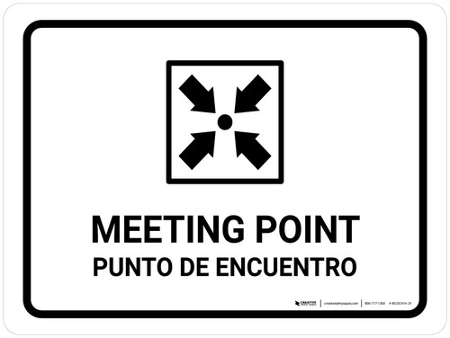 Meeting Point White Bilingual Spanish Landscape - Wall Sign