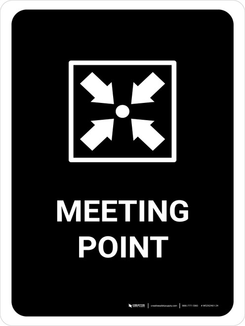 Meeting Point Black Portrait - Wall Sign