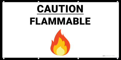 Caution Flammable with Emoji - Banner