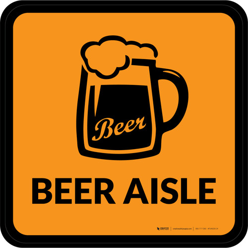 Beer Aisle with Icon Square - Floor Sign