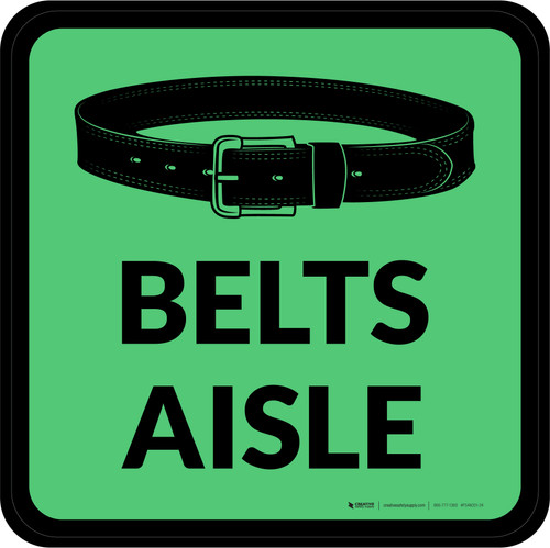 Belts Aisle Icon Square - Floor Sign