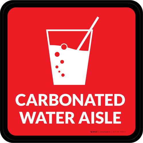 Carbonated Water Aisle with Icon Square - Floor Sign
