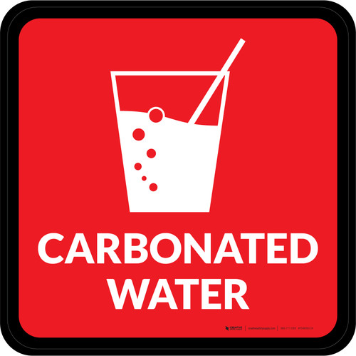 Carbonated Water with Icon Square - Floor Sign
