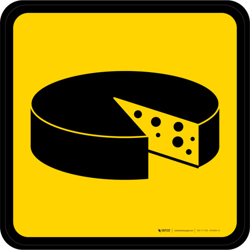 Cheese Icon Square - Floor Sign