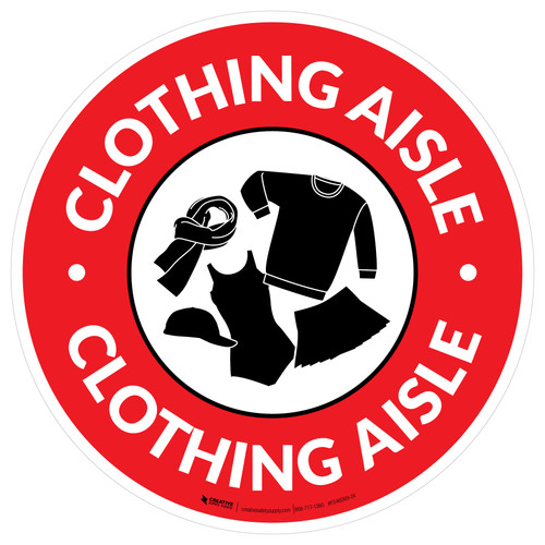 Clothing Aisle with Icon Circle - Floor Sign