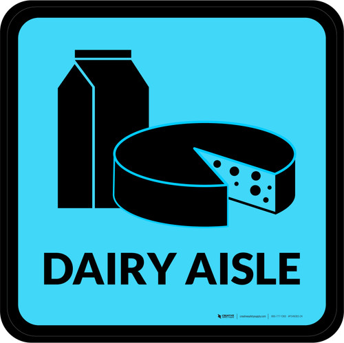 Dairy Aisle with Icon Square - Floor Sign