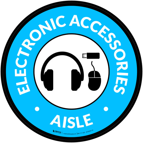 Electronic Accessories Aisle with Icon Circle - Floor Sign