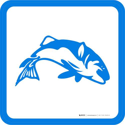 Fresh Fish Icon Square - Floor Sign