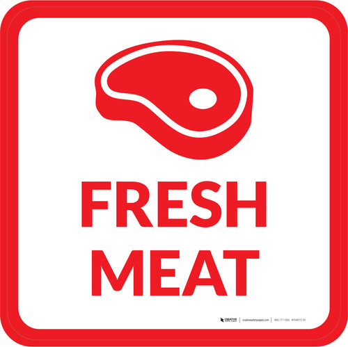 Fresh Meat with Icon Square - Floor Sign
