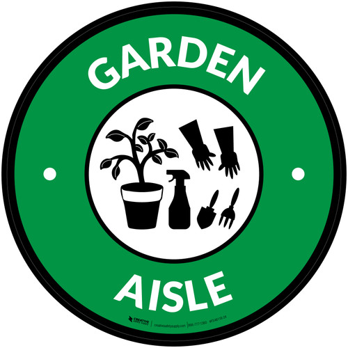 Garden Aisle with Icon Circle - Floor Sign