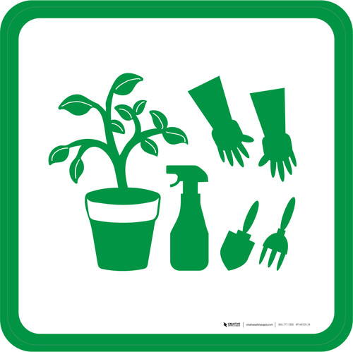 Garden Icon Square - Floor Sign