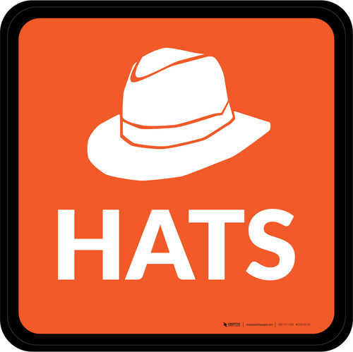 Hats with Icon Square - Floor Sign