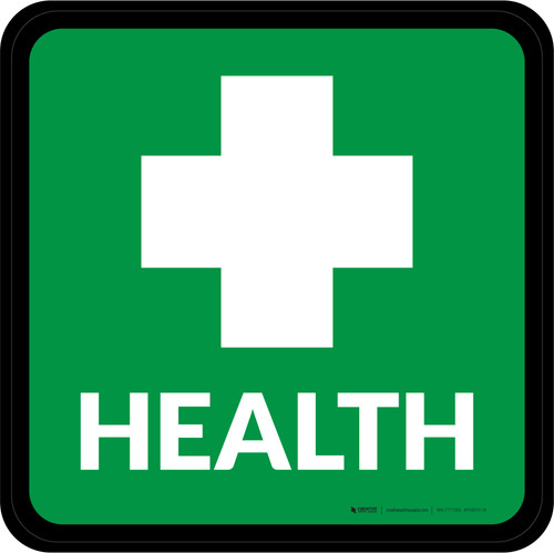 Health with Icon Square - Floor Sign