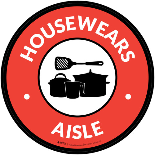 Housewears Aisle with Icon Circle - Floor Sign