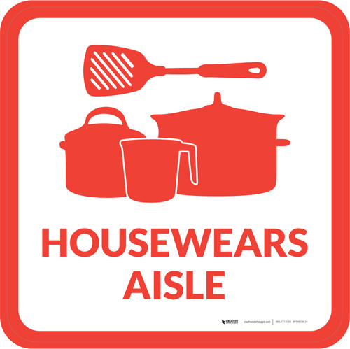 Housewears Aisle with Icon Square - Floor Sign