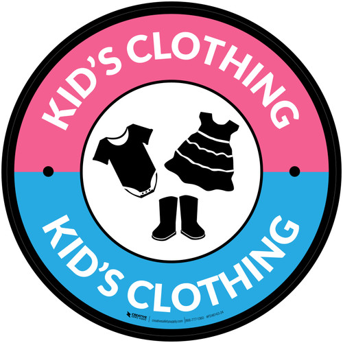 Kids Clothing with Icon Circle - Floor Sign