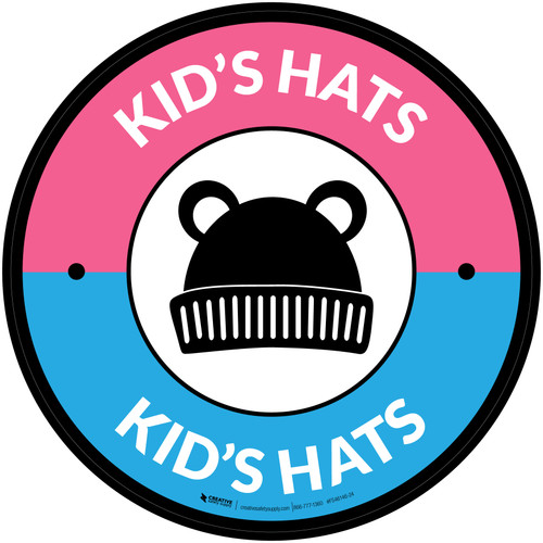 Kids Hats with Icon Circle - Floor Sign