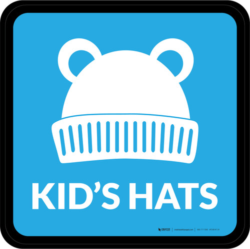 Kids Hats with Icon Square - Floor Sign