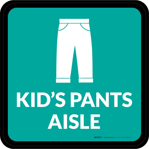 Kids Pants Aisle with Icon Square - Floor Sign