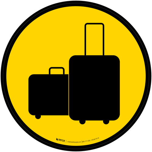 Luggage Icon Circle - Floor Sign