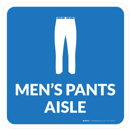 Mens Pants Aisle with Icon Square - Floor Sign