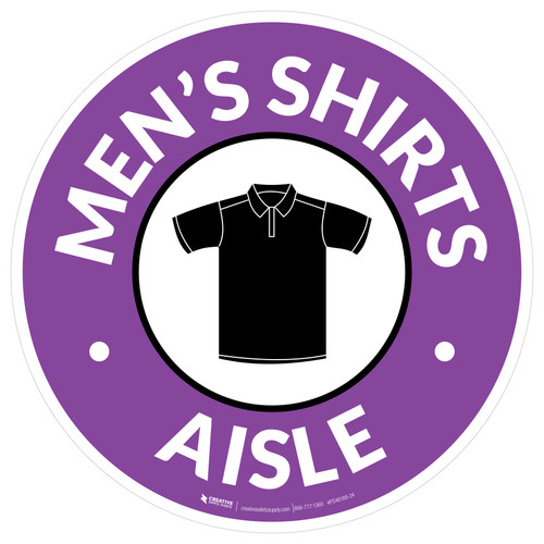 Mens Shirts Aisle with Icon Circle - Floor Sign