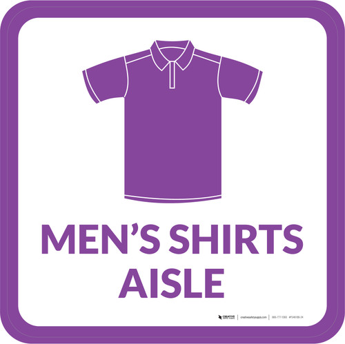Mens Shirts Aisle with Icon Square - Floor Sign