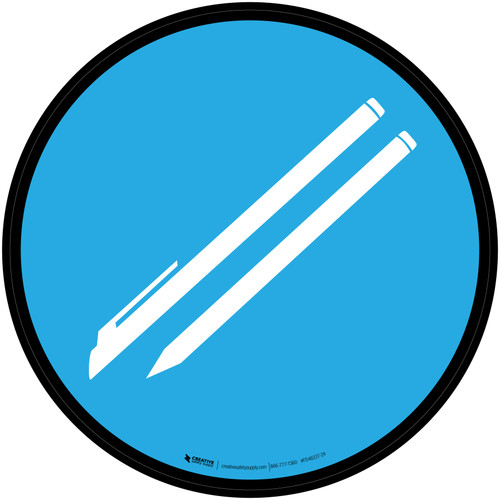 Pens and Pencils Icon Circle - Floor Sign