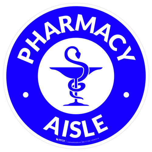 Pharmacy Aisle with Icon Circle - Floor Sign