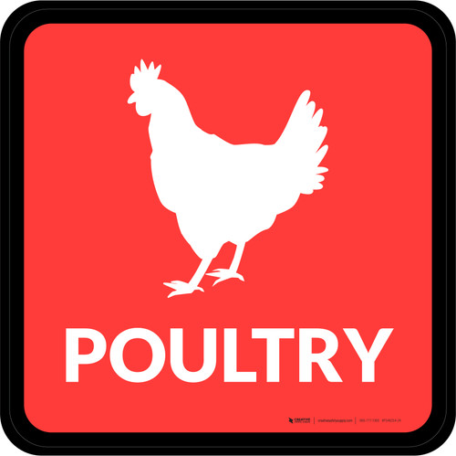Poultry with Icon Square - Floor Sign