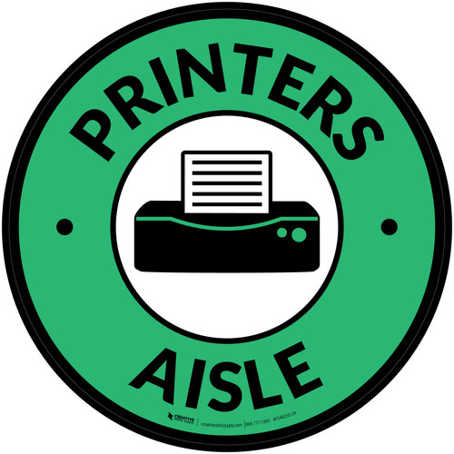 Printers Aisle with Icon Circle - Floor Sign