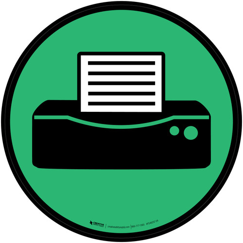 Printers Icon Circle - Floor Sign