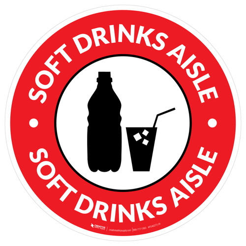 Soft Drinks Aisle with Icon Circle - Floor Sign