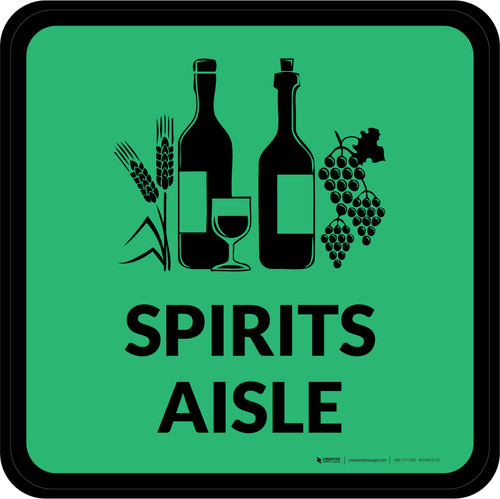 Spirits Aisle with Icon Square - Floor Sign
